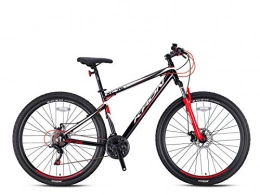 KRON Fahrräder Kron XC75 Alu Mountainbike 26 Zoll Scheibenbremsen / V-Bremsen, Jugend und Erwachsenen Fahrrad (17 Zoll / 44cm, Schwarz Rot / Scheibenbremsen)
