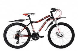 KS Cycling Fahrräder KS Cycling Jugendfahrrad Mountainbike MTB Hardtail 24'' Phalanx schwarz-weiß-rot