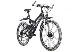 KS Cycling Fahrräder KS Cycling Kinder-Mountainbike ATB Fully 24'' Crusher schwarz-weiß RH 42 cm