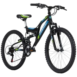 KS Cycling Fahrräder KS Cycling Kinder-Mountainbike Fully 24'' Zodiac schwarz-grün RH 38 cm