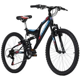 KS Cycling Fahrräder KS Cycling Kinder-Mountainbike Fully 24'' Zodiac schwarz-rot RH 38 cm