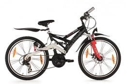 KS Cycling Fahrräder KS Cycling Kinderfahrrad Mountainbike 24'' ATB Fully 4Masters schwarz RH 42 cm