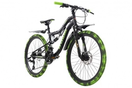 KS Cycling Mountainbike KS Cycling Kinderfahrrad MTB Fully 24'' Crusher schwarz-grün RH 36 cm