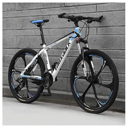 KXDLR Fahrräder KXDLR 21 Geschwindigkeits Mountain Bike 26 Zoll 6-Speichen-Rad Vorderradaufhängung Doppelscheibenbremse MTB Fahrrad, Blau