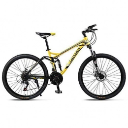KXDLR Fahrräder KXDLR Unisex 26" Rad Mountain Bike 21-27 Geschwindigkeiten 17" Full Suspension Leichtgewichtler Aluminium Rahmen, Gelb, 27 Speeds