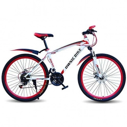 laonie Mountainbike laonie Mountain Bike Adult Variable Speed Men's and Women's 26 inch Off-Road Racing Light Student Gift Bicycle-White red_26 inches x 17 inches