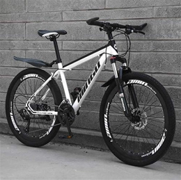 LBWT Mountainbike LBWT 26 Zoll Mountainbike, Unisex Off-Road Radfahren, Doppelaufhebung, High-Carbon Stahl, Geschenke (Color : White, Size : 24 Speed)