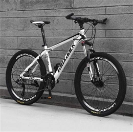 LBWT Fahrräder LBWT Erwachsene Außen Off-Road Radfahren, 26 Zoll Mountainbike, Stahlrahmen, Doppelscheibenbremse, Geschenke (Color : White Black, Size : 21 Speed)