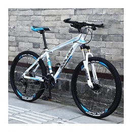 LHQ-HQ Fahrräder LHQ-HQ 24 Zoll Mountainbike 24-Gang Aluminium Leichtes Speichenrad, Für Frauen, Jugendliche, Erwachsene, Blue and White