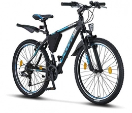 Licorne Bike Fahrräder Licorne Bike Effect Premium Mountainbike in 26 Zoll - Fahrrad für Jungen, Mädchen, Herren und Damen - Shimano 21 Gang-Schaltung - Herrenrad - Schwarz / Blau