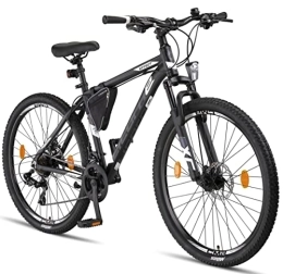Licorne Bike Fahrräder Licorne Bike Effect Premium Mountainbike in 27, 5 Zoll Aluminium, Fahrrad für Jungen, Mädchen, Herren und Damen - 21 Gang-Schaltung - Scheibenbremse Herrenrad - Schwarz / Weiß (2xDisc-Bremse)