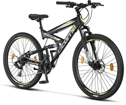 Licorne Bike Mountainbike LICORNE BIKE Strong 2D Premium Mountainbike in 27, 5 Zoll - Fahrrad für Jungen, Mädchen, Damen und Herren - Scheibenbremse vorne und hinten - 21 Gang-Schaltung - Vollfederung (Schwarz / Lime, 27.5)