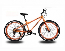 LJLYL Fahrräder LJLYL 26-Zoll-Räder Mountainbike für Erwachsene, Fat Tire Hardtail-Fahrrad, Rahmen aus kohlenstoffhaltigem Stahl, Doppelscheibenbremse, Orange, 27 Speed