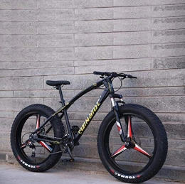 LJLYL Fahrräder LJLYL Mountainbike-Fahrrad für Erwachsene, Rahmen aus Kohlenstoffstahl, Doppelscheibenbremse und vordere Vollfedergabel, Schwarz, 24 inch 7 Speed