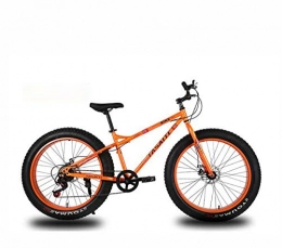 LJLYL Fahrräder LJLYL Mountainbike für Erwachsene, Doppelscheibenbremse Fat Tire Mountain Trail Fahrrad, Hardtail Mountainbike, Rahmen aus kohlenstoffhaltigem Stahl, 26-Zoll-Räder, Orange, 24 Speed