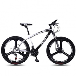 LOISK Fahrräder LOISK 26 Zoll Freizeitradfahren Mountainbikes Leichte Rennrad Doppelscheibenbremse Rahmen aus kohlenstoffhaltigem Stahl Gabel Stoßdämpfung Unisex, Schwarz, 21 Speed