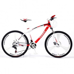 LOISK Fahrräder LOISK Mountainbikes 26 inch Outroad Mountainbike mit Vollfederung aus Kohlenstoffstahl Speichenrad Doppelscheibenbremsen MTB Fahrräder, Rot, 21 Speed