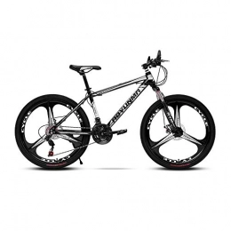 LRHD Fahrräder LRHD Mountainbike hochgekohlt Stahlrahmen Fahrrad-Gabel Federung 3 Messer Rder Doppelscheibenbremse Rennrad 24 / 26 Zoll MTB Bike Rennrad Outdoor Radfahren, 21 Speed (Gray) (Gre : L)