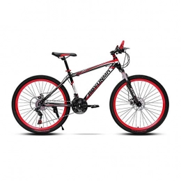 LRHD Mountainbike LRHD Mountainbike hochgekohlt Stahlrahmen Fahrrad-Gabel Federung 3 Speichen-Rder Doppelscheibenbremse Rennrad 24 / 26 Zoll MTB Bike Rennrad Outdoor Radfahren, 21 Speed (Red) (Gre : L)