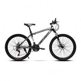 LRHD Mountainbike LRHD Mountainbike hochgekohlt Stahlrahmen Fahrrad-Gabel Federung 3 Speichen-Rder Doppelscheibenbremse Rennrad 24 / 26 Zoll MTB Bike Rennrad Outdoor Radfahren, 21 Speed (Schwarz) (Gre : L)