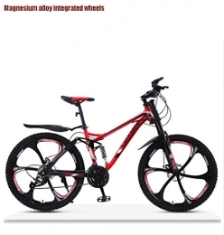 LUO Fahrräder LUO Fahrrad, Offroad-Downhill-Mountainbike für Erwachsene, Snowbikes mit Doppelscheibenbremse, Strandrad mit hohem Kohlenstoffstahlrahmen, 26-Zoll-Räder, Rot, 27-Gang, rot, 27 Geschwindigkeit