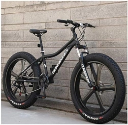 Lyyy Mountainbike Lyyy 26-Zoll-Mountainbikes, High-Carbon Stahl Hardtail Mountainbike, Fat Tire All Terrain Mountain Bike, Frauen-Männer Anti-Rutsch-Bikes YCHAOYUE (Color : Black, Size : 27 Speed 5 Spoke)