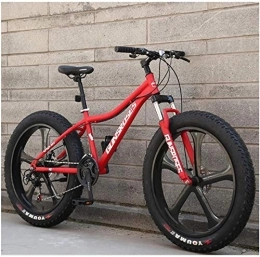 Lyyy Mountainbike Lyyy 26-Zoll-Mountainbikes, High-Carbon Stahl Hardtail Mountainbike, Fat Tire All Terrain Mountain Bike, Frauen-Männer Anti-Rutsch-Bikes YCHAOYUE (Color : Red, Size : 27 Speed 5 Spoke)