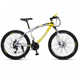 LZHi1 Fahrräder LZHi1 Mountainbikes 26-Zoll-Mountainbike 27 Hohe Kohlenstoffstahl-Rahmen Erwachsene Fahrradfront-Feder Anti-rutsch-Fahrrad Dual-scheibenbremsen Bergfahrräder Für Männer Frauen(Color:Weiß Gelb)