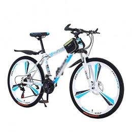 LZZB Fahrräder LZZB 26 Zoll Mountainbike 21 / 24 / 27 Geschwindigkeit Doppelscheibenbremsen Vorderradaufhängung Fahrrad für Erwachsene Herren Damen (Größe: 27 Geschwindigkeit, Farbe: Blau) / Weiß / 21 Geschwindigkeit