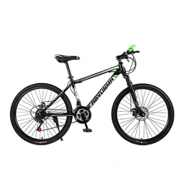 LZZB Fahrräder LZZB 26 Zoll Mountainbike für Erwachsene Herren Damen 21-Gang-Getriebe Fahrrad für Jungen und Mädchen Carbon Stahlrahmen mit Gabelfederung und Doppelscheibenbremsen / Grün