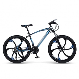 LZZB Fahrräder LZZB Mountainbike Carbon Stahlrahmen 26 Zoll Räder 21 / 24 / 27 Speed ​​Shifter Doppelscheibenbremsen Vorderradaufhängung Fahrrad für Erwachsene Herren Damen / Blau / 24 Geschwindigkeit