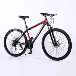 XXSUNNY Fahrräder Mens Mountainbike, Aluminiumlegierung Doppelscheibenbremse Fahrrad, 29-Zoll-21 / 24 / 27 Geschwindigkeit Mountainbike, Black red, 24 Speed