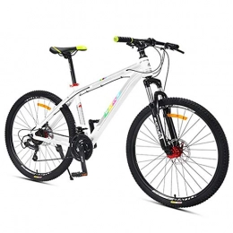 MJY Fahrräder MJY 27-Gang-Mountainbikes, Hardtail-Mountainbike mit Vorderradaufhängung, All-Terrain-Herrenrad für Erwachsene mit Doppelscheibenbremse, Weiß, 26 Zoll