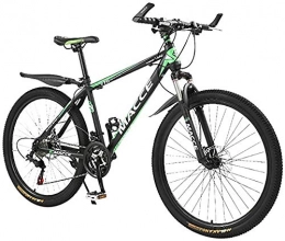 BBZZ Fahrräder Mountain Bike 26 Zoll für Männer Stoßdämpfer Straße Off-Road-Mountainbike mit 24-Gang-Doppelscheibenbremsen, Grün
