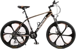 Generic Fahrräder Mountain Bike, Mountainbike Unisex Hardtail Mountainbike 24 / 27 / 30 Geschwindigkeiten 26 Zoll 6-Speichen-Räder Aluminiumrahmen-Fahrrad mit Scheibenbremsen und Federgabel, orange, 30-