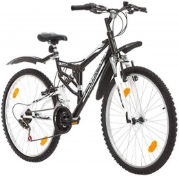 VTT Fahrräder Mountainbike, 26 Zoll, vollgefedert, 18 Gänge, V-Brake + Schutzblech