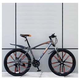 SHANRENSAN Fahrräder Mountainbike, Cross-Country-Mountainbike, 24-Zoll-26-Zoll-Mountainbike, Doppelscheibenbremse, Herren- Und Damen-Mountainbike Mit Variabler Geschwindigkeit(Buntes orange-zehn Messerrad, 24 Zoll)