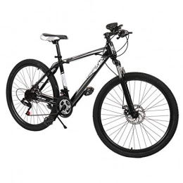 JUDONGJU Mountainbike Mountainbike-Fahrräder, 26 Zoll, 21 Gänge, starker Hartstahlrahmen mit Scheibenbremse, stilvolles Aussehen (schwarz und weiß)