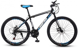 FXMJ Mountainbike Mountainbike Mehrfaches Fahrrad mit Variabler Geschwindigkeit Erwachsene 24 / 26 Zoll Erwachsene Männer und Frauen Travel MTB Bike Doppelscheibenbremse, Schwarz Blau, 21 Speed, 26 Inch