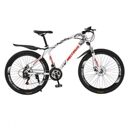 Dsrgwe Mountainbike Mountainbike, Mens Mountainbike / Fahrräder, Vorderradaufhängung und Dual Disc Brake, 26inch Räder (Color : White, Size : 27-Speed)