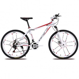 WGYDREAM Fahrräder Mountainbike Mountain Bike MTB 26” Damen / Herren-Gebirgsfahrrad 21 / 24 / 27 Speed ​​Carbon Stahlrahmen Vorderradaufhängung Integral Rad Mountainbike Mountain Bike MTB ( Color : White , Size : 21speed )