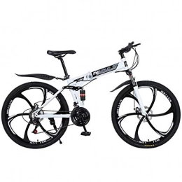 WYLZLIY-Home Fahrräder Mountainbike Mountain Trail Bike MTB 26 ‚‘ Unisex Leichte Carbon-Stahlrahmen 21 / 24 / 27 Geschwindigkeit Scheibenbremse Fully Fahrrad Bike Mountainbike Fahrrad ( Color : White , Size : 21speed )