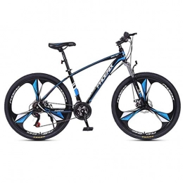Dsrgwe Mountainbike Mountainbike, Mountainbike, 26inch Mag Rad, Stahl-Rahmen for Fahrräder, 24 Speed, Double Scheibenbremse und Vorderradaufhängung (Color : Black+Blue)