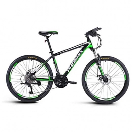 Dsrgwe Mountainbike Mountainbike, Mountainbike / Fahrräder, Aluminium Rahmen, Vorderradaufhängung und Dual Disc Brake, 26inch Räder, 27 Geschwindigkeit (Color : Black+Green)