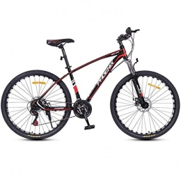 Dsrgwe Fahrräder Mountainbike, Mountainbike / Fahrräder, Carbon-Stahlrahmen, Vorderradaufhängung und Dual Disc Brake, 26inch / 27inch Räder, 24-Gang (Color : Black+Red, Size : 27.5inch)