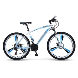 SABUNU Fahrräder Mountainbike MTB Fahrrad Erwachsene 21 / 24 / 27 Geschwindigkeits-mountainbike 26 "rad Hochkohlenstoffstahlrahmen Mit Abschließbarer Vorderaufhängung Und Doppelscheibenbremse(Size:27 Speed, Color:Weiß)
