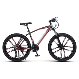 SABUNU Fahrräder Mountainbike MTB Fahrrad Erwachsene Mountainbike 21 / 24 / 27 Geschwindigkeitsfahrrad 26 Zoll Mens Mtb-scheibenbremsen Mit Hoher Kohlenstoffstahlrahmen Mit Abschließbarer Federga(Size:21 Speed, Color:Rot)