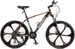 Generic Fahrräder Mountainbike Unisex Hardtail Mountainbike 24 / 27 / 30 Geschwindigkeiten 26 Zoll 6-Speichen-Räder Aluminiumrahmen-Fahrrad mit Scheibenbremsen und Federgabel, orange, 27-Gang