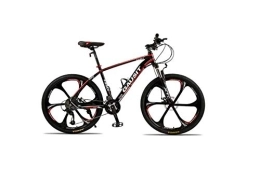 Generic Fahrräder Mountainbike Unisex Hardtail Mountainbike 24 / 27 / 30 Geschwindigkeiten 26 Zoll 6-Speichen-Räder Aluminiumrahmen-Fahrrad mit Scheibenbremsen und Federgabel, rot, 24-Gang