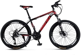 Generic Fahrräder Mountainbike Unisex Hardtail Mountainbike MTB-Bike aus kohlenstoffhaltigem Stahlrahmen mit 26-Zoll-Mountainbike 21 / 24 / 27 / 30 Geschwindigkeiten mit Scheibenbremsen und Federgabel, BlackRed, 24